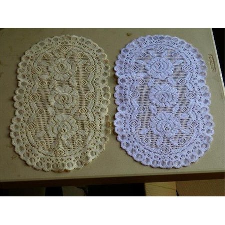 TAPESTRY TRADING Tapestry Trading 652I1420 12 x 20 in. European Lace Placemat; Ivory 652I1420
